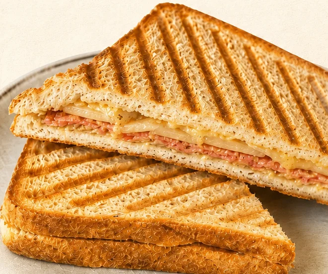 ベーコンチーズホットサンド